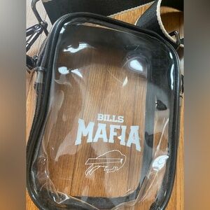 NWT NFL Buffalo Bills Mafia football stadium Clear Crossbody Bag Black NEW read